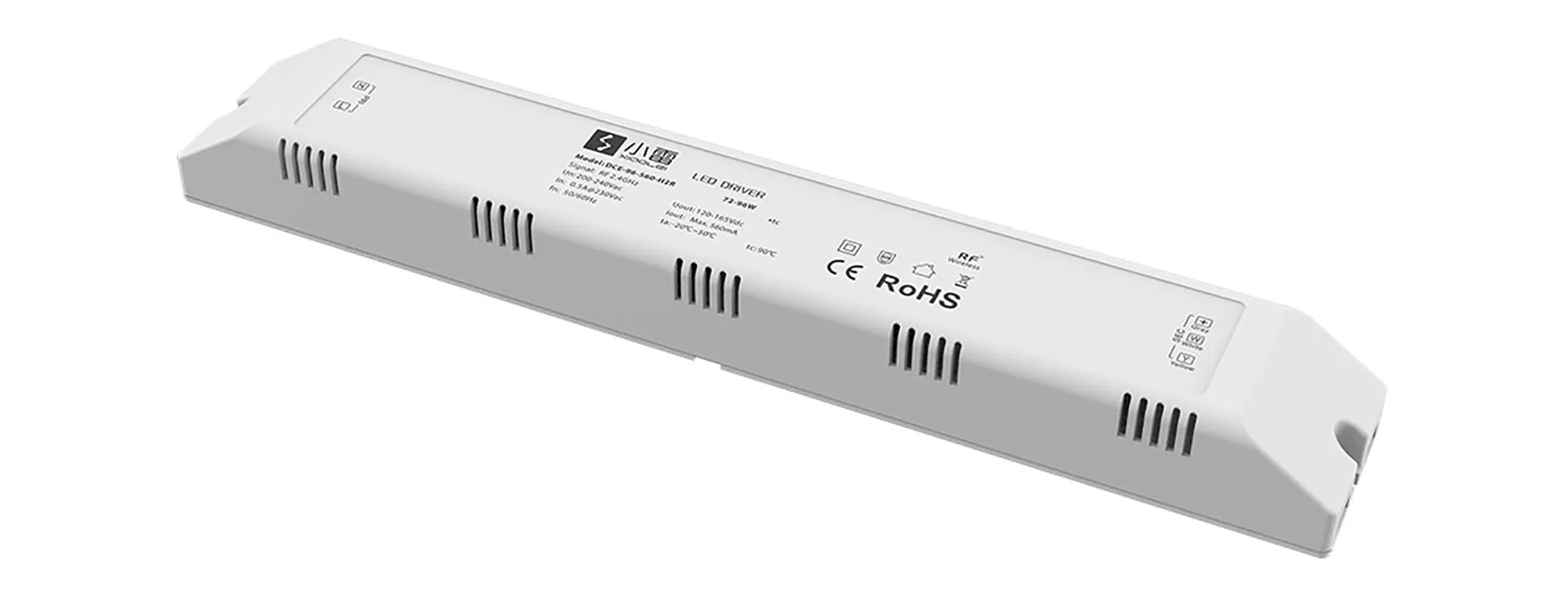 Ltech RF2.4GHz Wireless Dimmable Driver 96W 120-165Vdc/560mA.0-100% PWM dimming level, IP20. DCE-96-560-H2R  LTECH Wireless Receiver